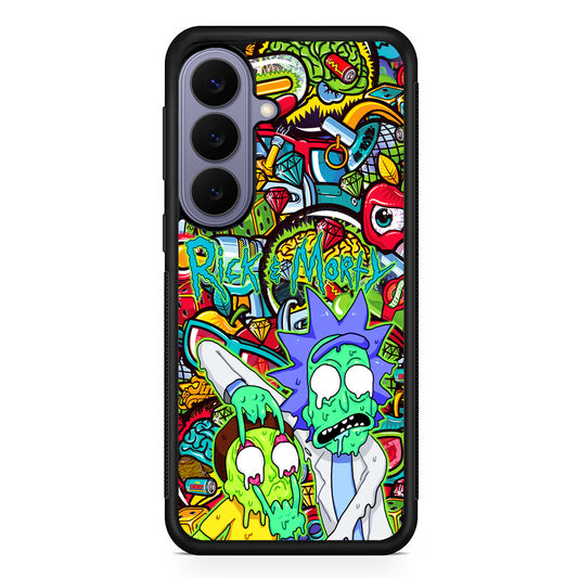 Rick and Morty Melt in Doodle Samsung Galaxy S26 Case | Durable Rubber Case for Samsung Galaxy S26