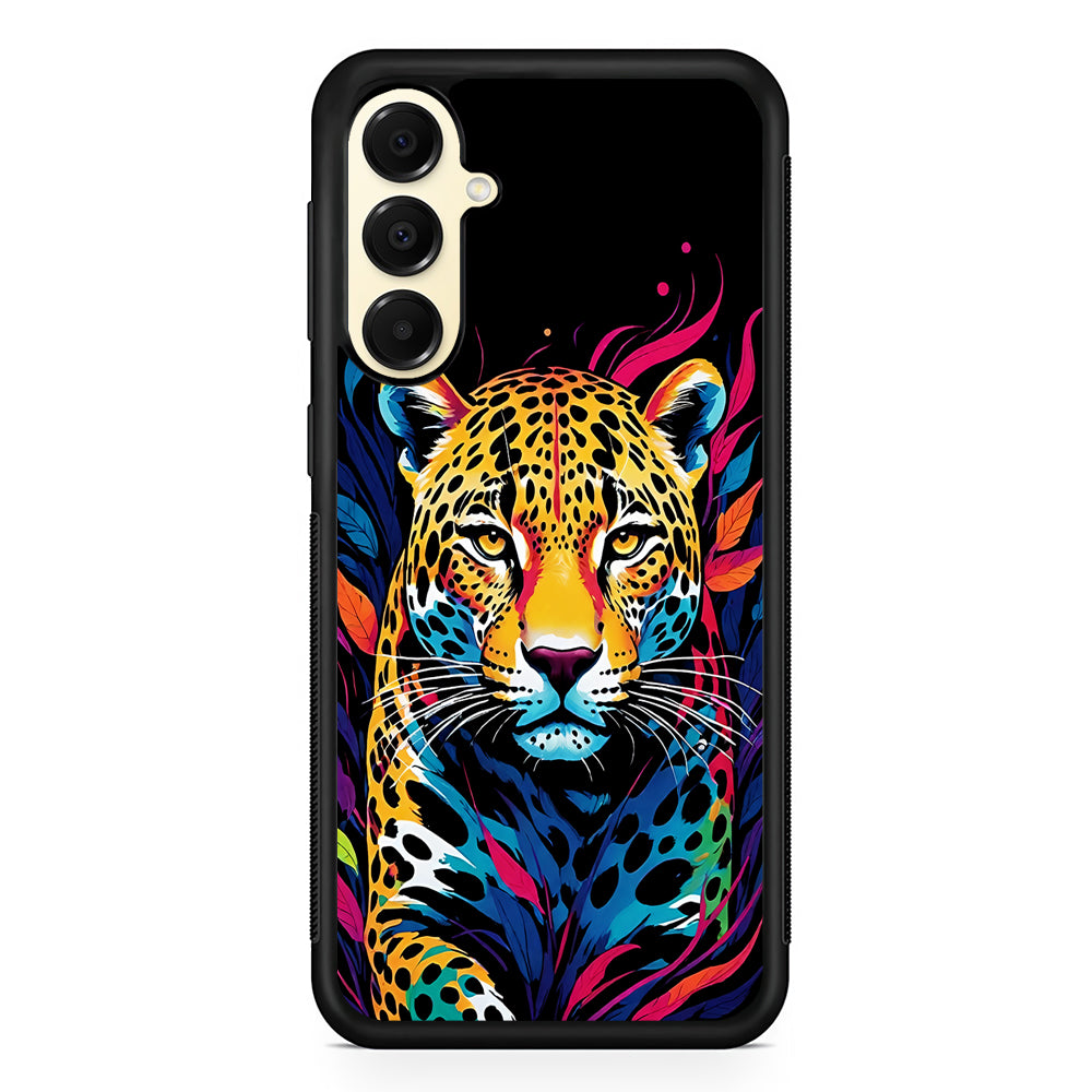 A Colorful Leopard on The Hunt Samsung Galaxy A16 Case | Slim Rubber Samsung Galaxy A16 Case