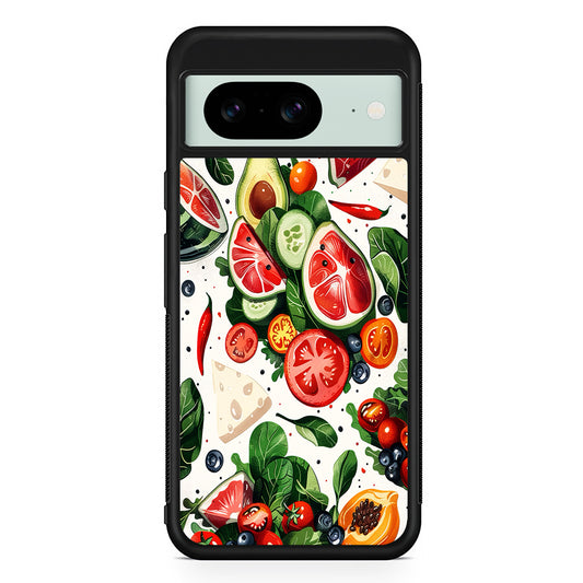 Fresh Organic Fruits and Vegetables Google Pixel 8 Case | Durable Protective Cover for Google Pixel 8