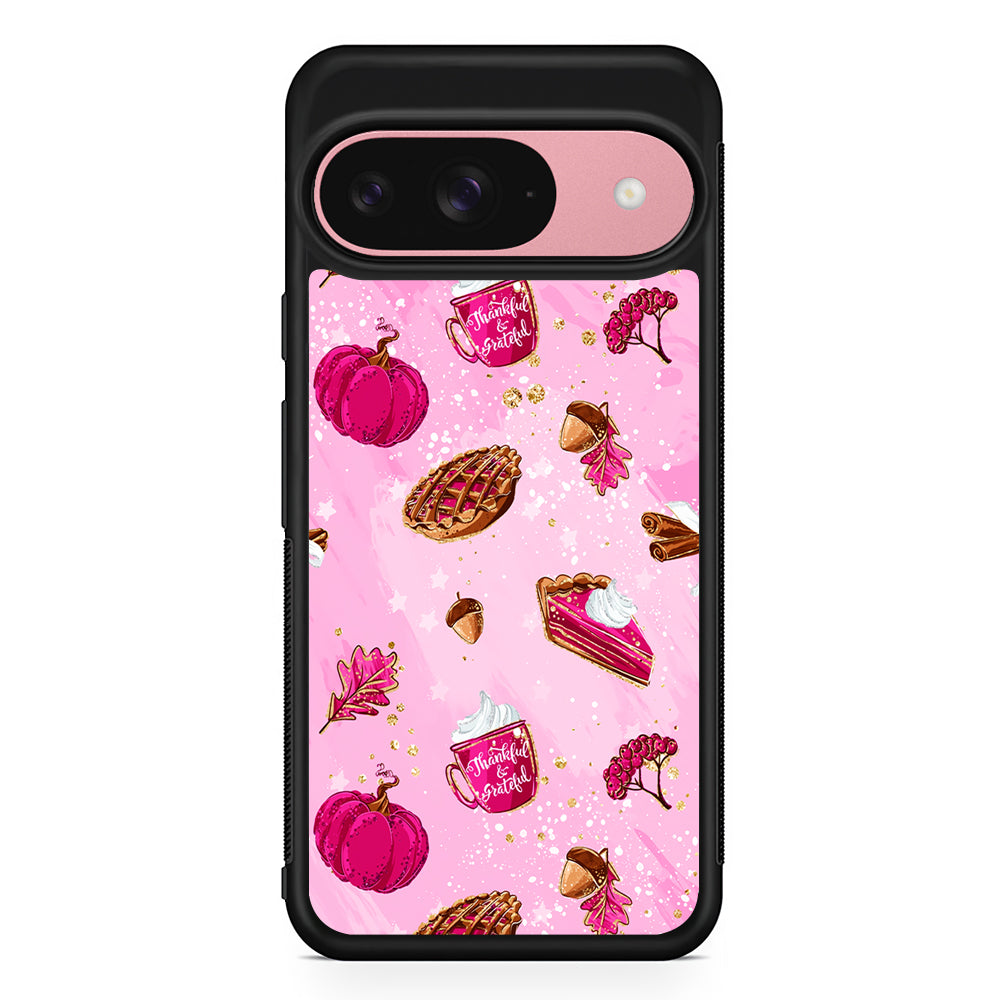Thanksgiving Pink Aesthetic Google Pixel 9 Case | Google Pixel 9 Protective Rubber Case