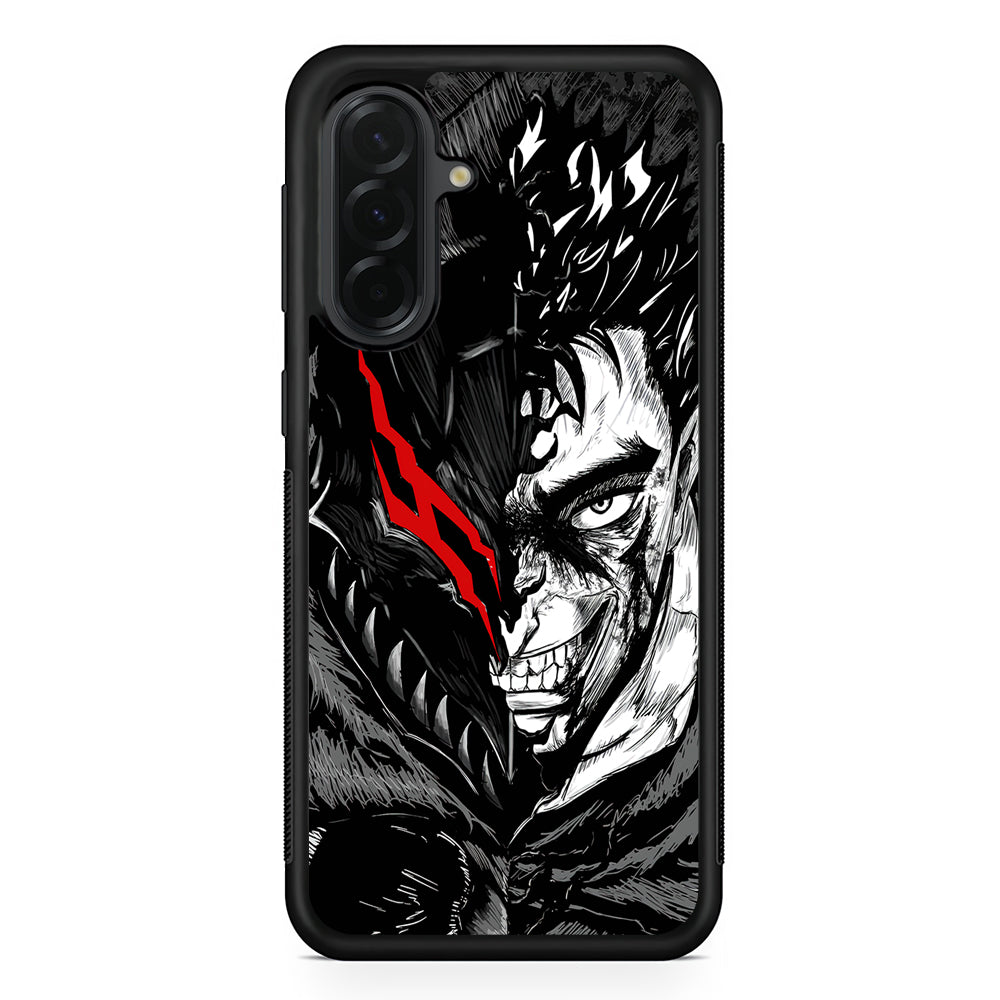 Guts Berserk Face Samsung Galaxy A36 Case | Protective Rubber Cover