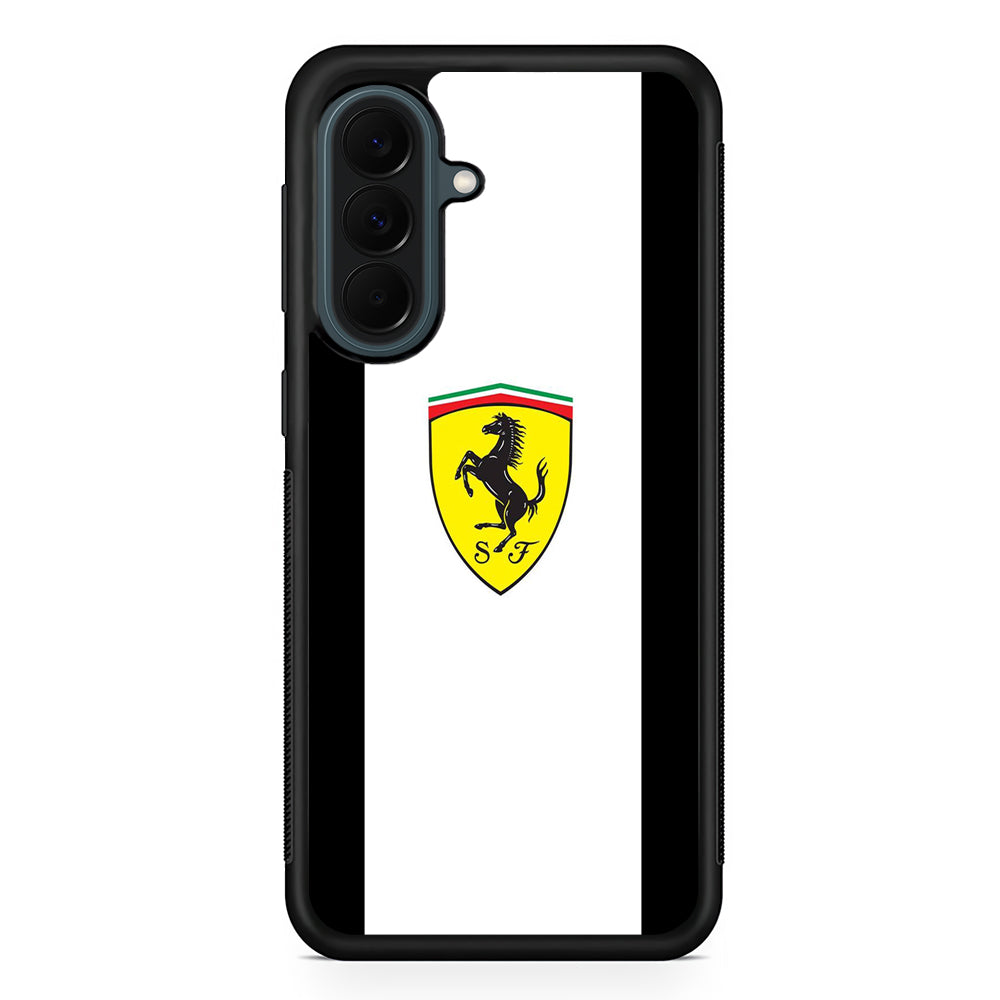 Ferrari White Stripe Emblem Samsung Galaxy A37 Case | Custom Samsung Galaxy A37 Protective Cover