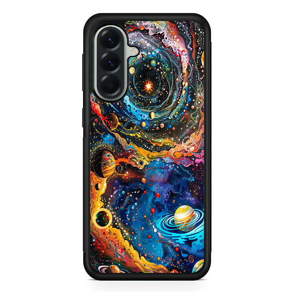 Colorful Galaxy Many Planets Samsung Galaxy A56 Case | Samsung Galaxy A56 Protective Rubber Case