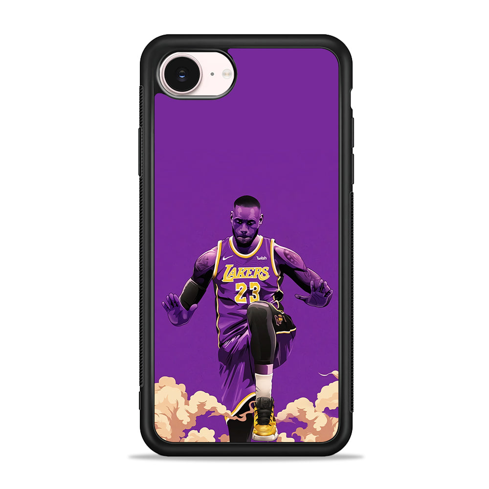 Lebron James Purple Background iPhone 17e Case - Silicone Case
