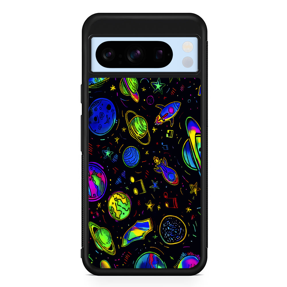 Space Planets and Spaceships Google Pixel 8 Pro Case | Slim Rubber Case for Google Pixel 8 Pro