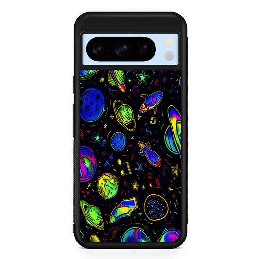 Space Planets and Spaceships Google Pixel 8 Pro Case | Slim Rubber Case for Google Pixel 8 Pro
