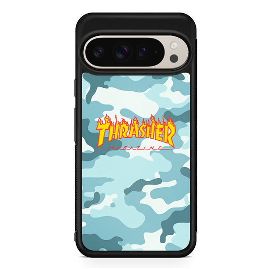 Thrasher Camo Light Blue Google Pixel 9 Pro Case | Slim Protective Cover