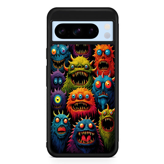 Colorful Scary Monster Doodle Google Pixel 8 Pro Case | Slim Rubber Case for Google Pixel 8 Pro