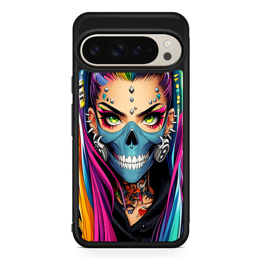 Tattooed Girl with Mask Google Pixel 9 Pro Case | Slim Protective Cover