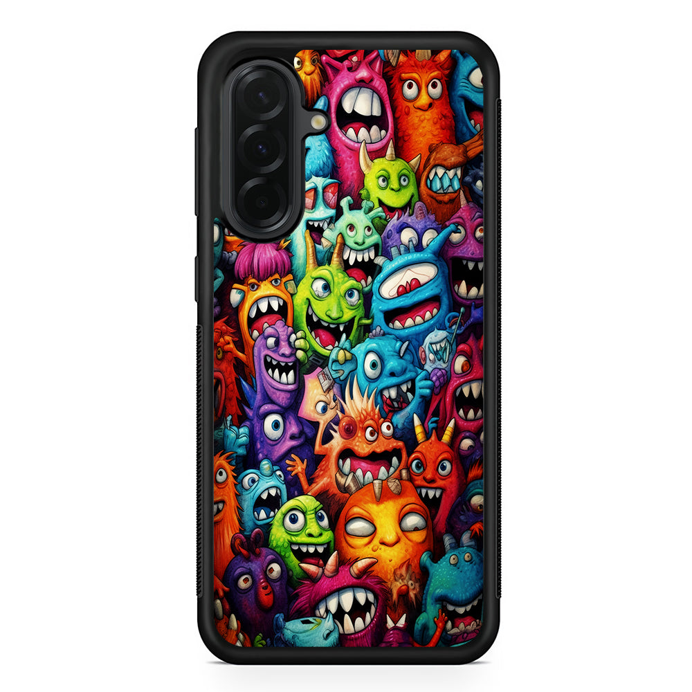 A Lot of Monsters Doodle Samsung Galaxy A36 Case | Protective Rubber Cover