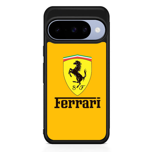 Ferrari Yellow Backdrop Google Pixel 10 Case | Google Pixel 10 Rubber Protective Case
