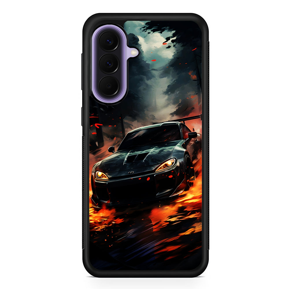 Sport Car Drift Smoke Samsung Galaxy A57 Case | Slim Samsung Galaxy A57 Rubber Case