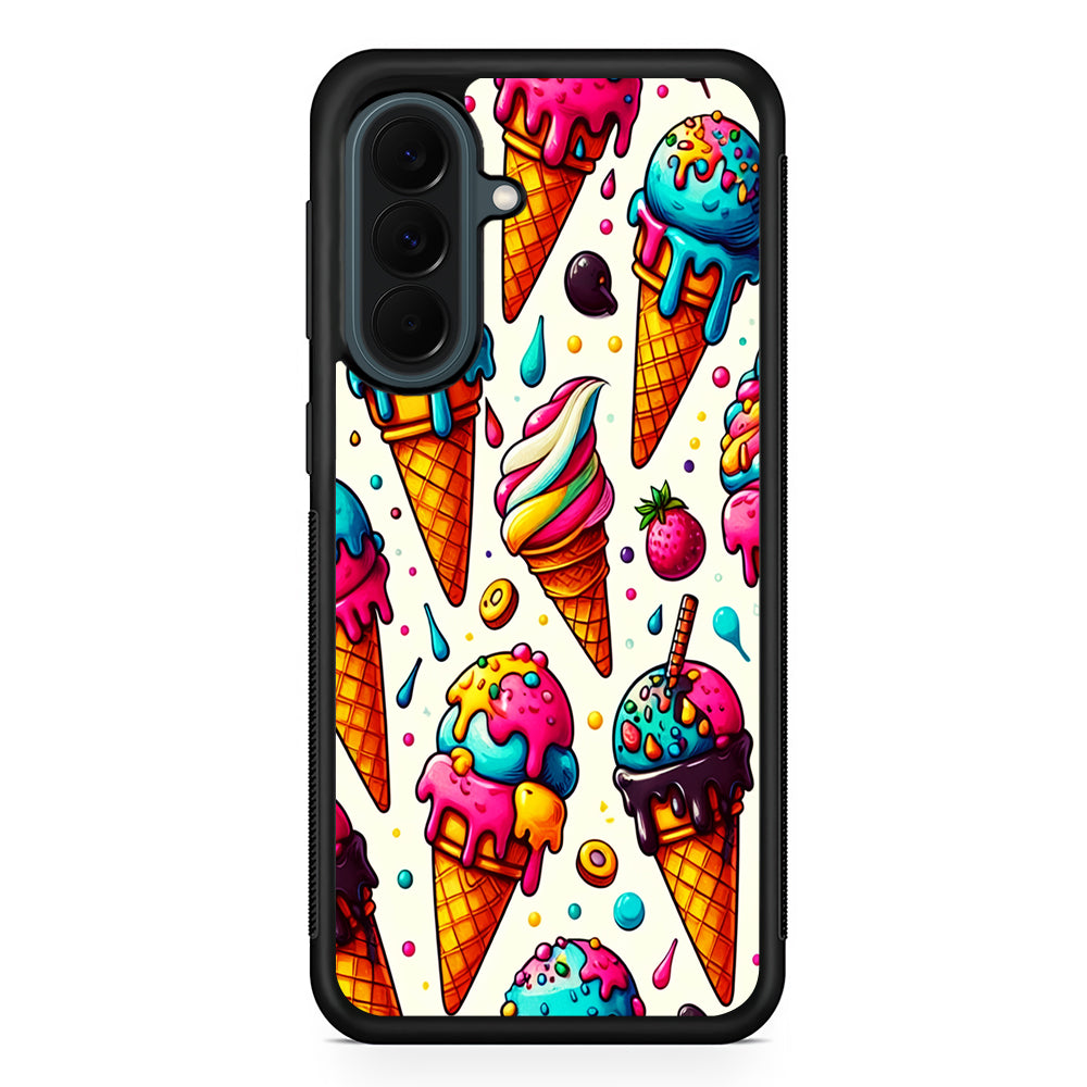 Ice Creams with Different Flavors Samsung Galaxy A37 Case | Samsung Galaxy A37 Rubber Phone Case
