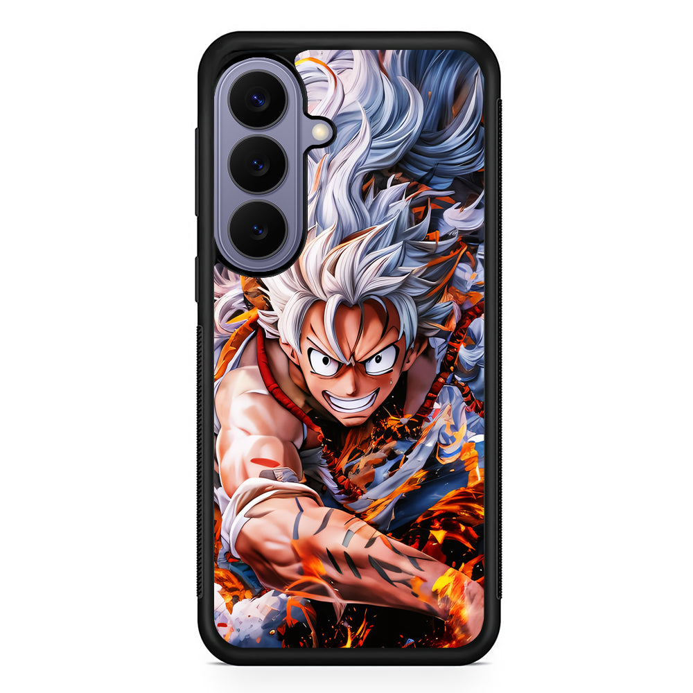 One Piece Luffy Gear 5 Samsung Galaxy S26 Case | Durable Rubber Case for Samsung Galaxy S26