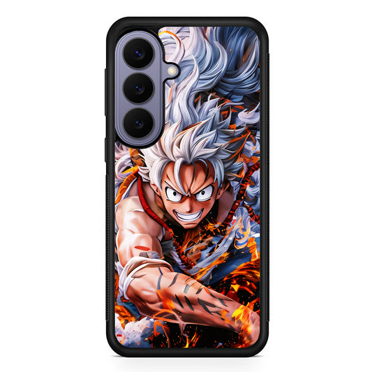 One Piece Luffy Gear 5 Samsung Galaxy S26 Case | Durable Rubber Case for Samsung Galaxy S26