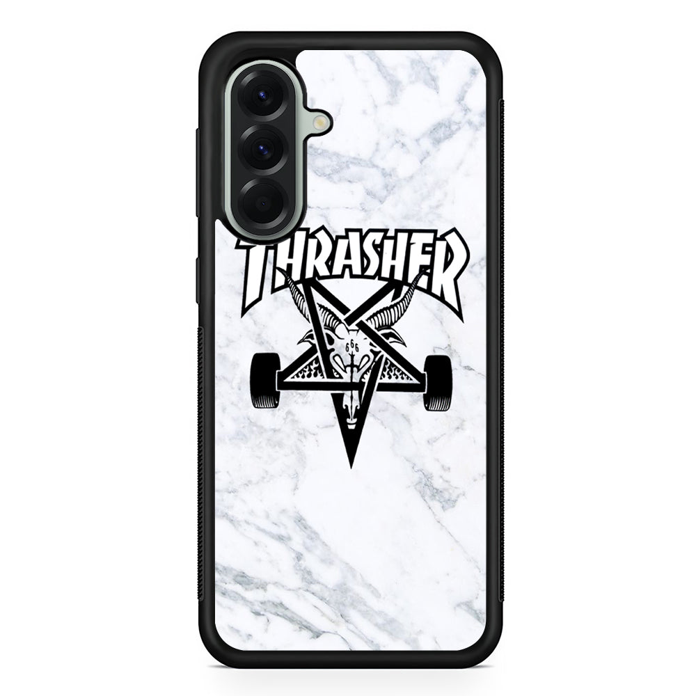 Thrasher x Pentagram White Marble Samsung Galaxy A56 Case | Durable Samsung Galaxy A56 Cover