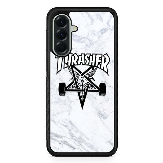Thrasher x Pentagram White Marble Samsung Galaxy A56 Case | Durable Samsung Galaxy A56 Cover