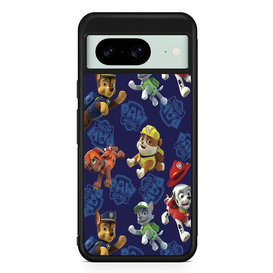Paw Patrol Navy Background Google Pixel 8 Case | Durable Protective Cover for Google Pixel 8