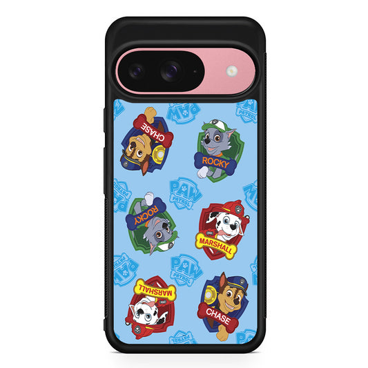 Paw Patrol Blue Background Google Pixel 9 Case | Google Pixel 9 Protective Rubber Case