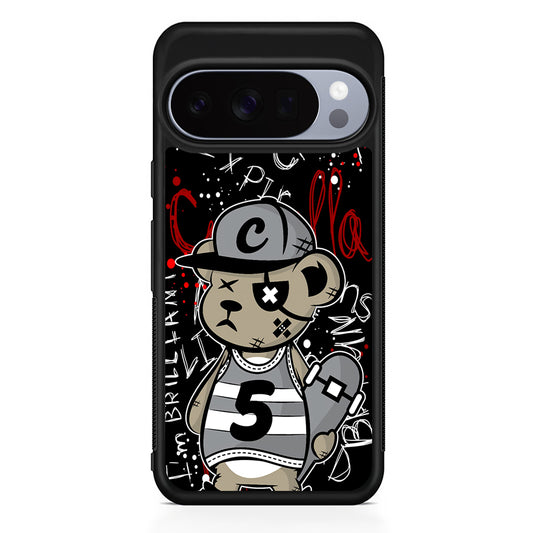 Crew Five Skater Bear Google Pixel 10 Pro Case | Slim Google Pixel 10 Pro Rubber Case