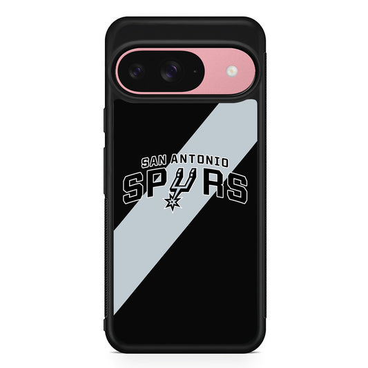NBA San Antonio Spurs Stripe Google Pixel 9 Case | Google Pixel 9 Protective Rubber Case