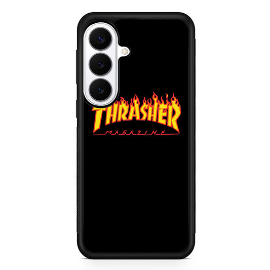 Thrasher Magazine Black Simple Fire Samsung Galaxy S26 Plus Case | Stylish Protective Cover for Samsung Galaxy S26 Plus