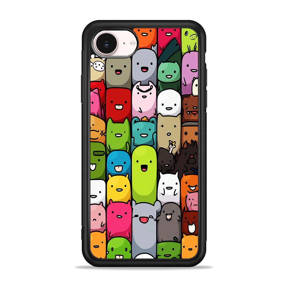 Monster Cute Cartoon Doodle iPhone 17e Case - Silicone Case