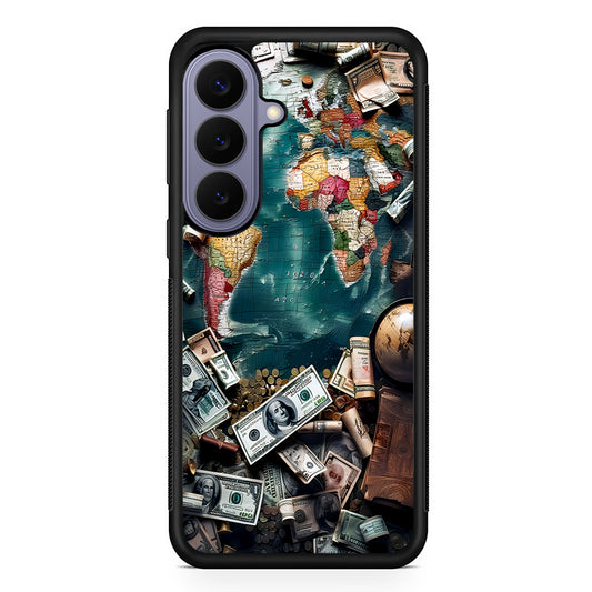 Money on The Map Travel Samsung Galaxy S26 Case | Durable Rubber Case for Samsung Galaxy S26