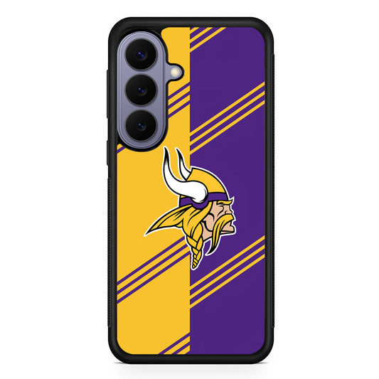 NFL Minnesota Vikings Logo Samsung Galaxy S26 Case | Durable Rubber Case for Samsung Galaxy S26