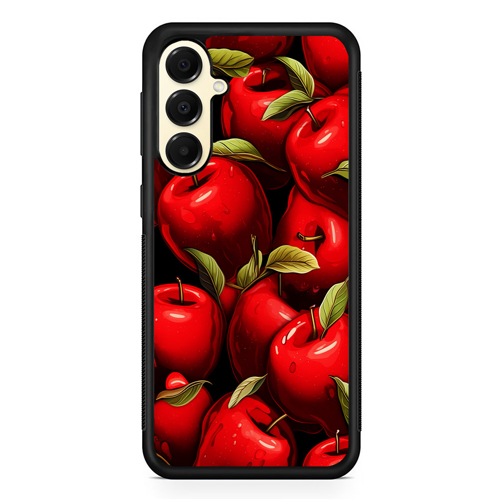 A Red Apple with Leaves Samsung Galaxy A16 Case | Slim Rubber Samsung Galaxy A16 Case