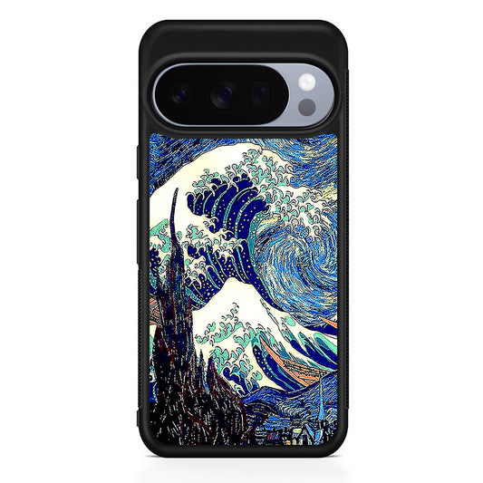 The Great Wave The Starry Night Google Pixel 10 Pro Case | Slim Google Pixel 10 Pro Rubber Case