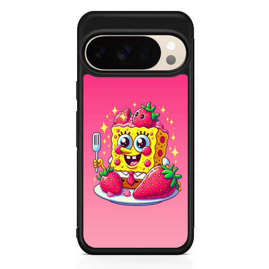 SpongeBob Eating Strawberry Google Pixel 10 Pro XL Case | Slim Google Pixel 10 Pro XL Protective Case