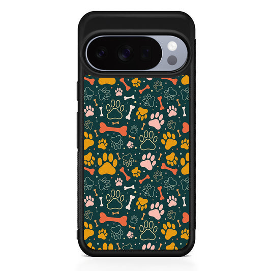 Dog Tracks and Bones Google Pixel 10 Pro Case | Slim Google Pixel 10 Pro Rubber Case