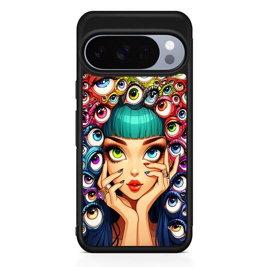 Flamboyant Girl with Many Eyes Google Pixel 10 Pro Case | Slim Google Pixel 10 Pro Rubber Case