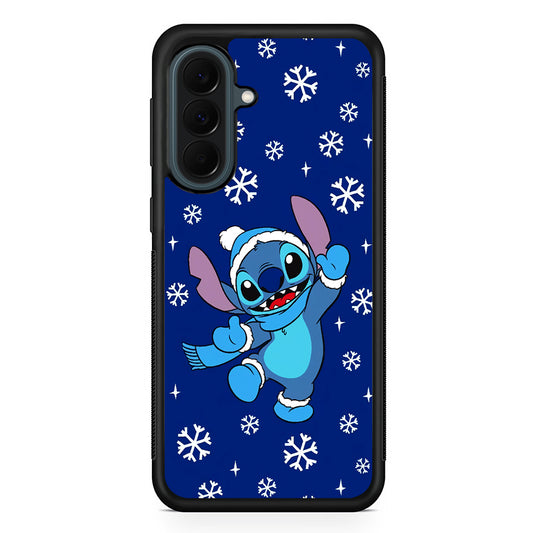 Stitch Navy Winter Samsung Galaxy A37 Case | Samsung Galaxy A37 Rubber Phone Case