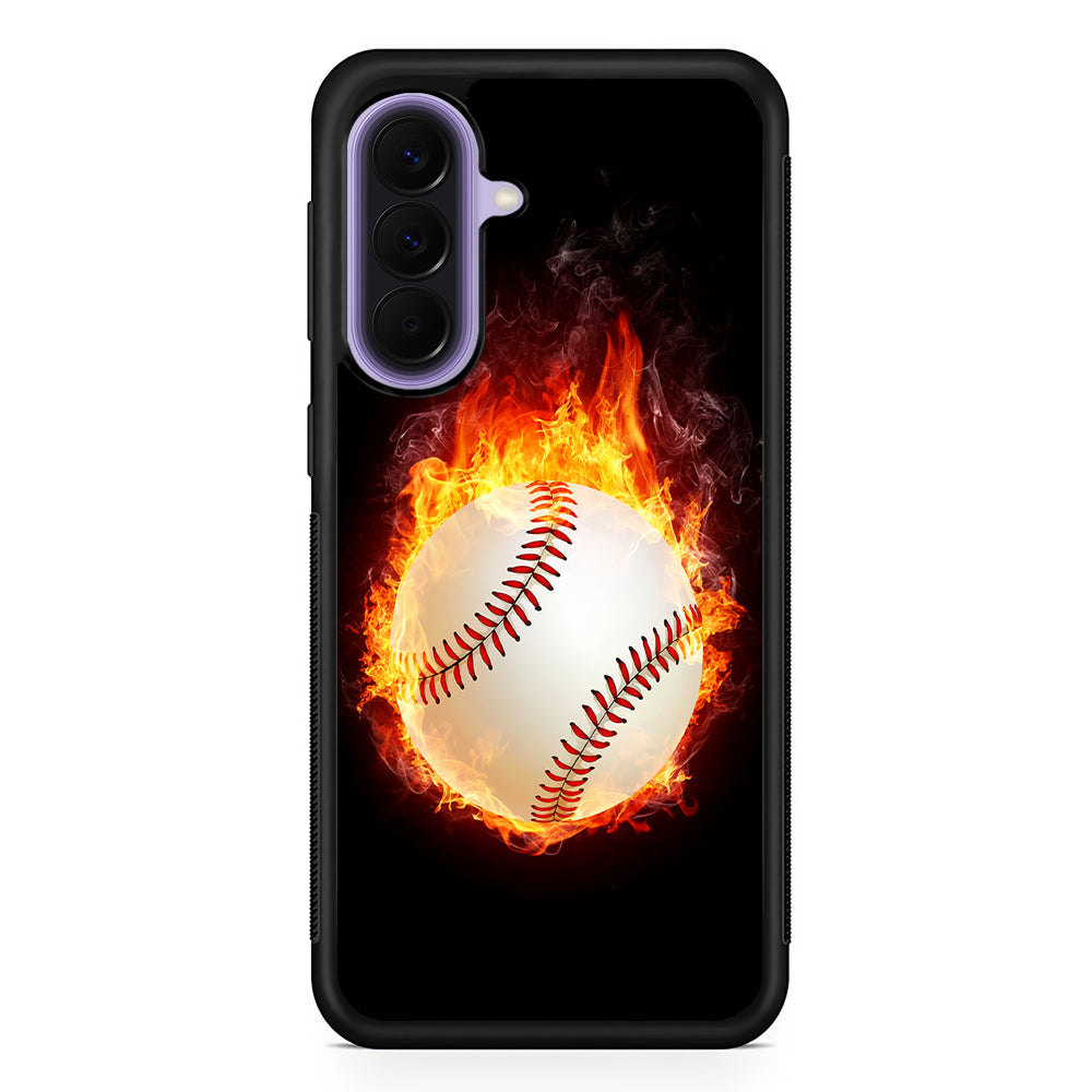 Baseball Ball on Fire Samsung Galaxy A57 Case | Slim Samsung Galaxy A57 Rubber Case