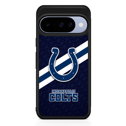 NFL Indianapolis Colts Stripe Google Pixel 10 Case | Google Pixel 10 Rubber Protective Case