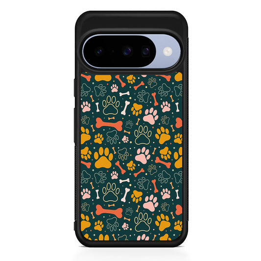 Dog Tracks and Bones Google Pixel 10 Case | Google Pixel 10 Rubber Protective Case
