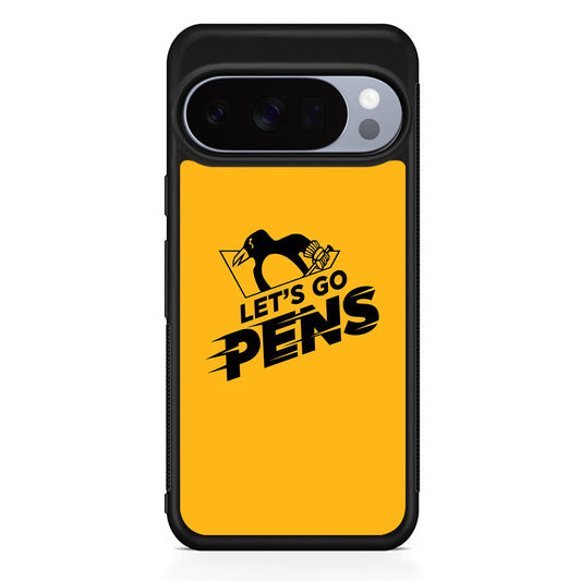 NHL Pittsburgh Penguins Let's Go Google Pixel 10 Pro Case | Slim Google Pixel 10 Pro Rubber Case