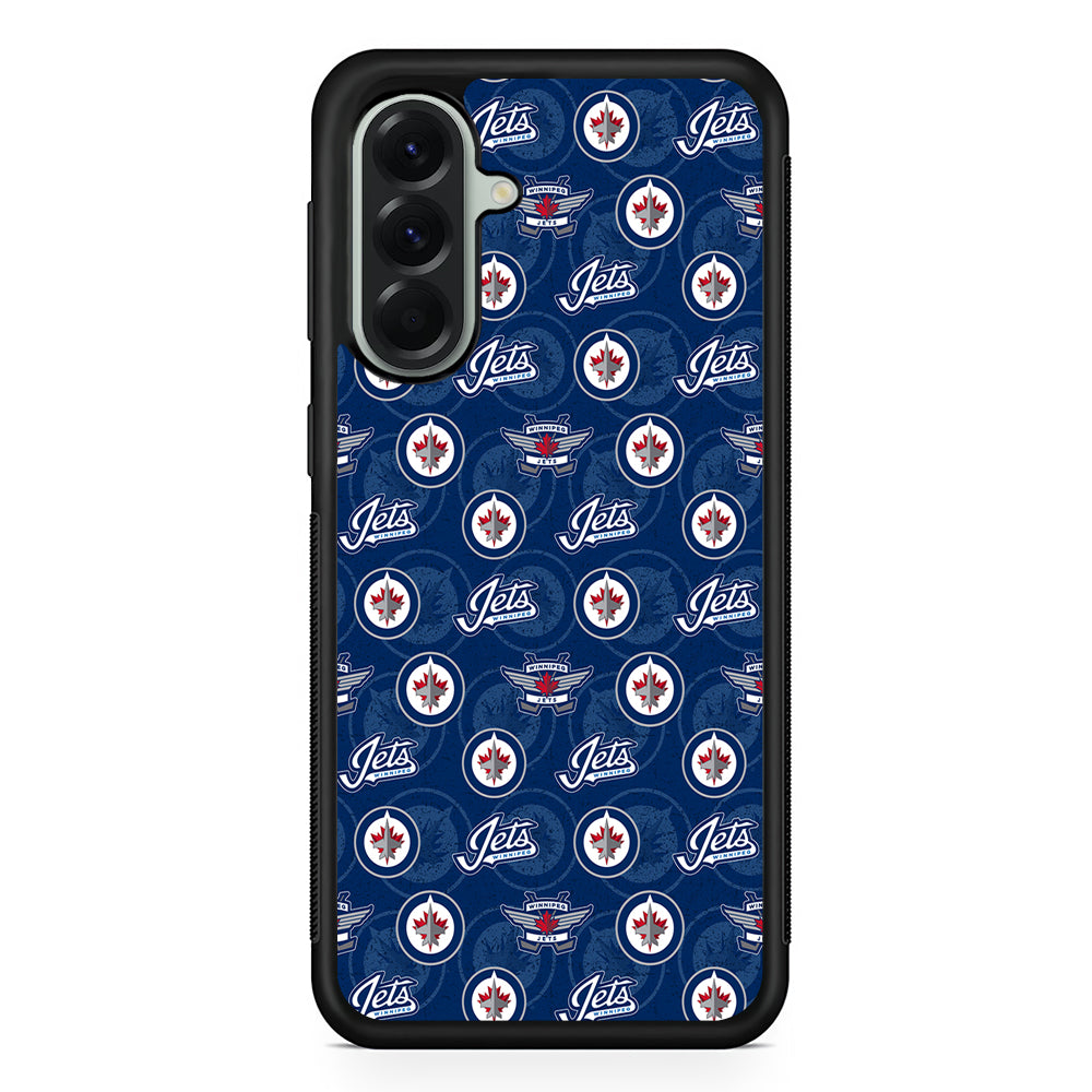 NHL Winnipeg Jets Pattern Samsung Galaxy A56 Case | Samsung Galaxy A56 Protective Rubber Case
