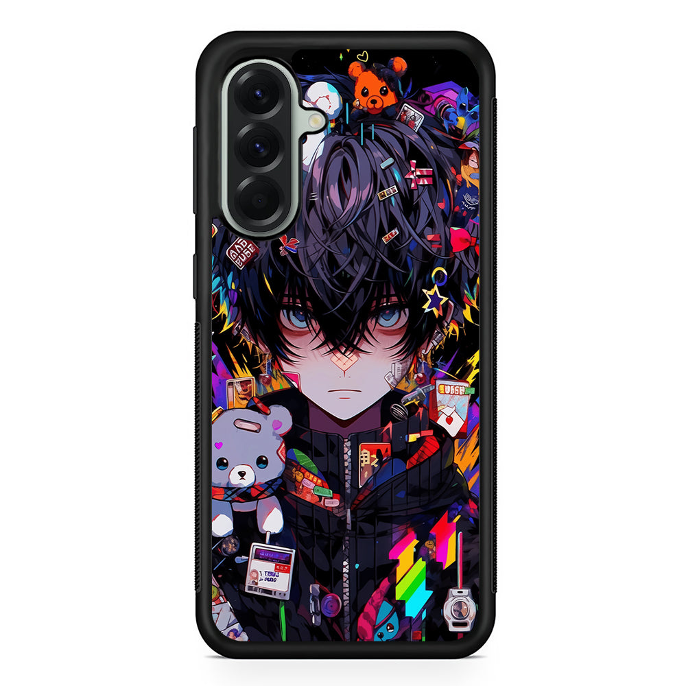 Anime Boy Bear Doll Aesthetic Samsung Galaxy A56 Case | Samsung Galaxy A56 Protective Rubber Case