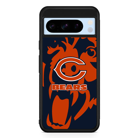 NFL Chicago Bears Scream Silhouette Google Pixel 8 Pro Case | Slim Rubber Case for Google Pixel 8 Pro
