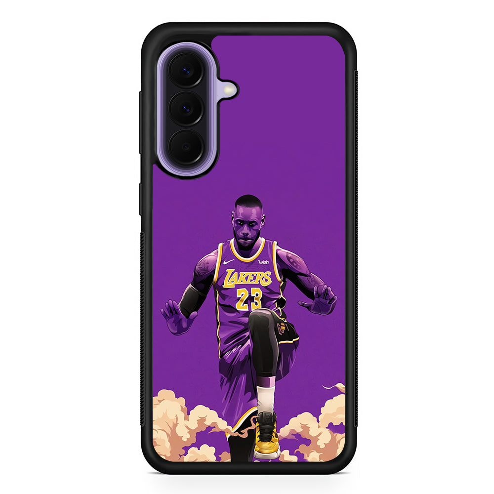 Lebron James Purple Background Samsung Galaxy A57 Case | Slim Samsung Galaxy A57 Rubber Case