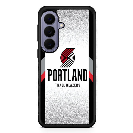 NBA Portland Trail Blazers Silver Samsung Galaxy S26 Case | Durable Rubber Case for Samsung Galaxy S26
