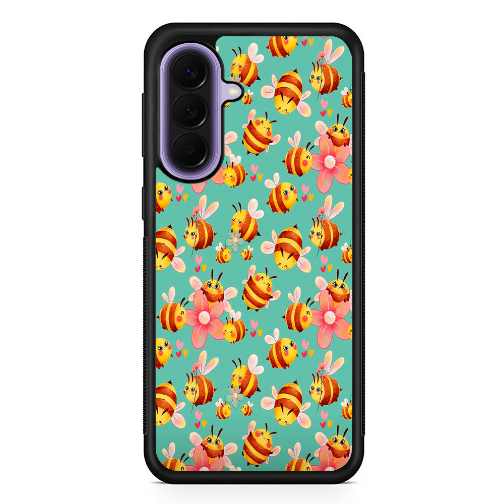 Cute Cartoon Honey Bees Samsung Galaxy A57 Case | Slim Samsung Galaxy A57 Rubber Case