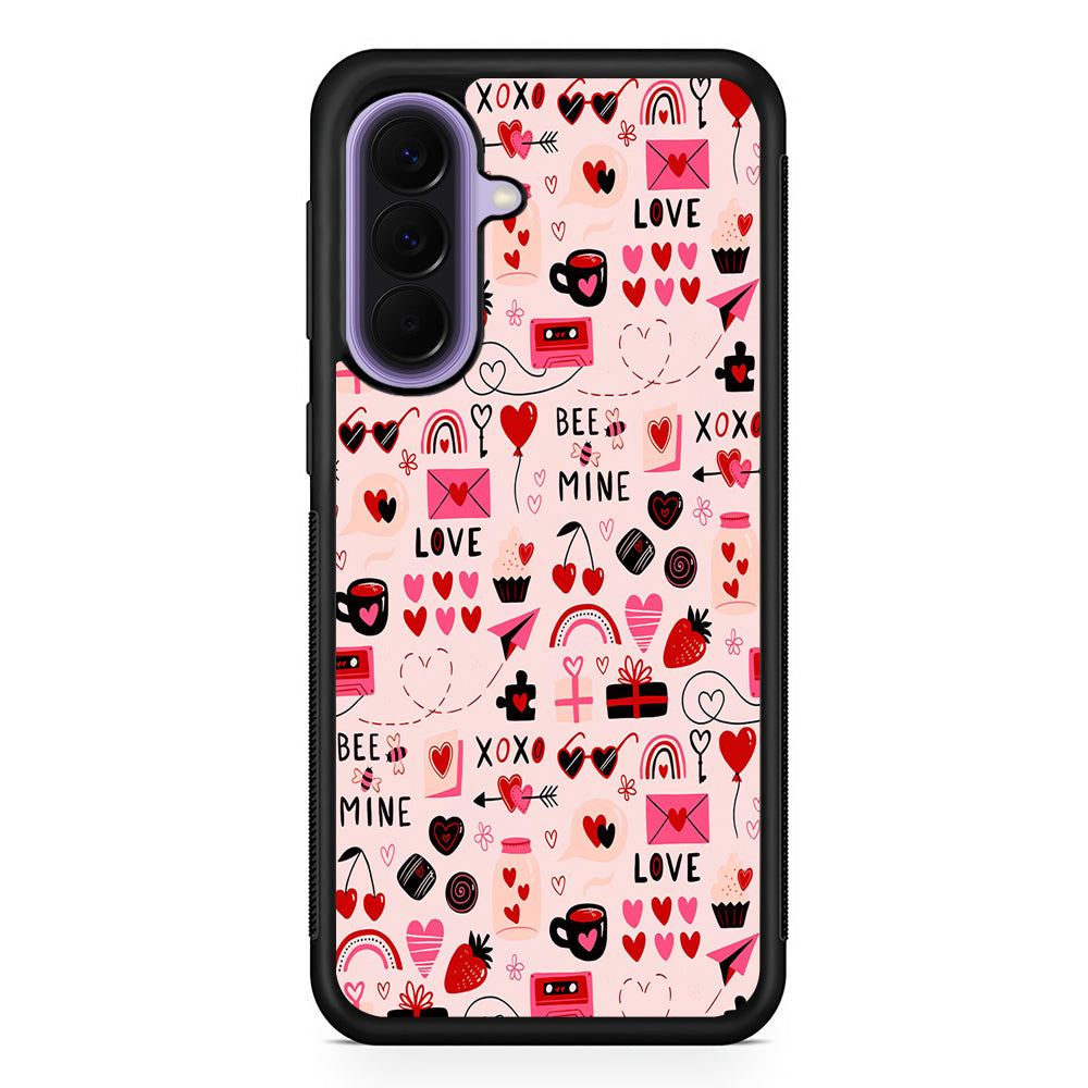 Valentine’s Day Love Pattern Samsung Galaxy A57 Case | Slim Samsung Galaxy A57 Rubber Case