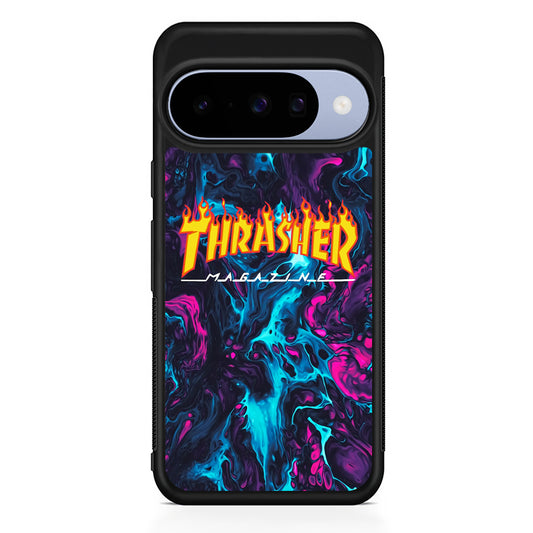 Thrasher Purple Liquid Google Pixel 10 Case | Google Pixel 10 Rubber Protective Case