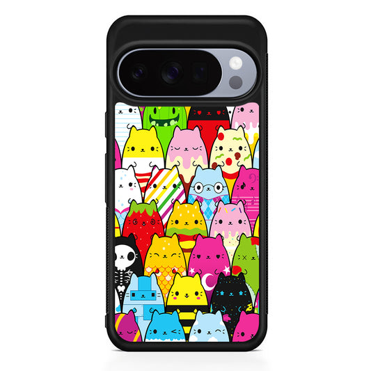 Various Cats Cartoon Google Pixel 10 Pro Case | Slim Google Pixel 10 Pro Rubber Case