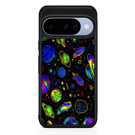 Space Planets and Spaceships Google Pixel 10 Case | Google Pixel 10 Rubber Protective Case