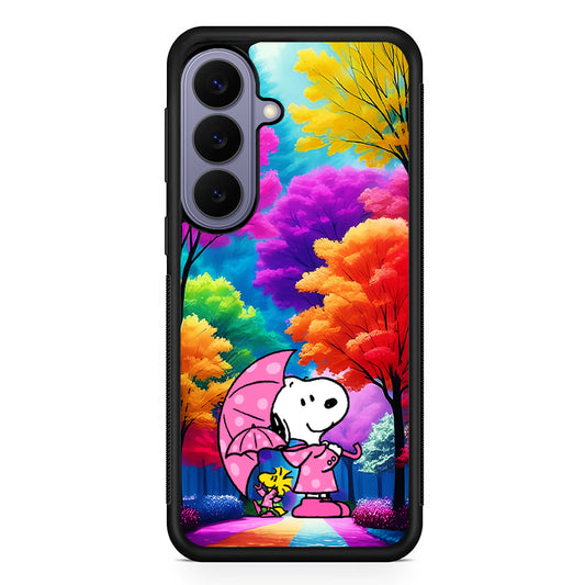 Snoopy and Woodstock in the Forest Samsung Galaxy S26 Case | Durable Rubber Case for Samsung Galaxy S26